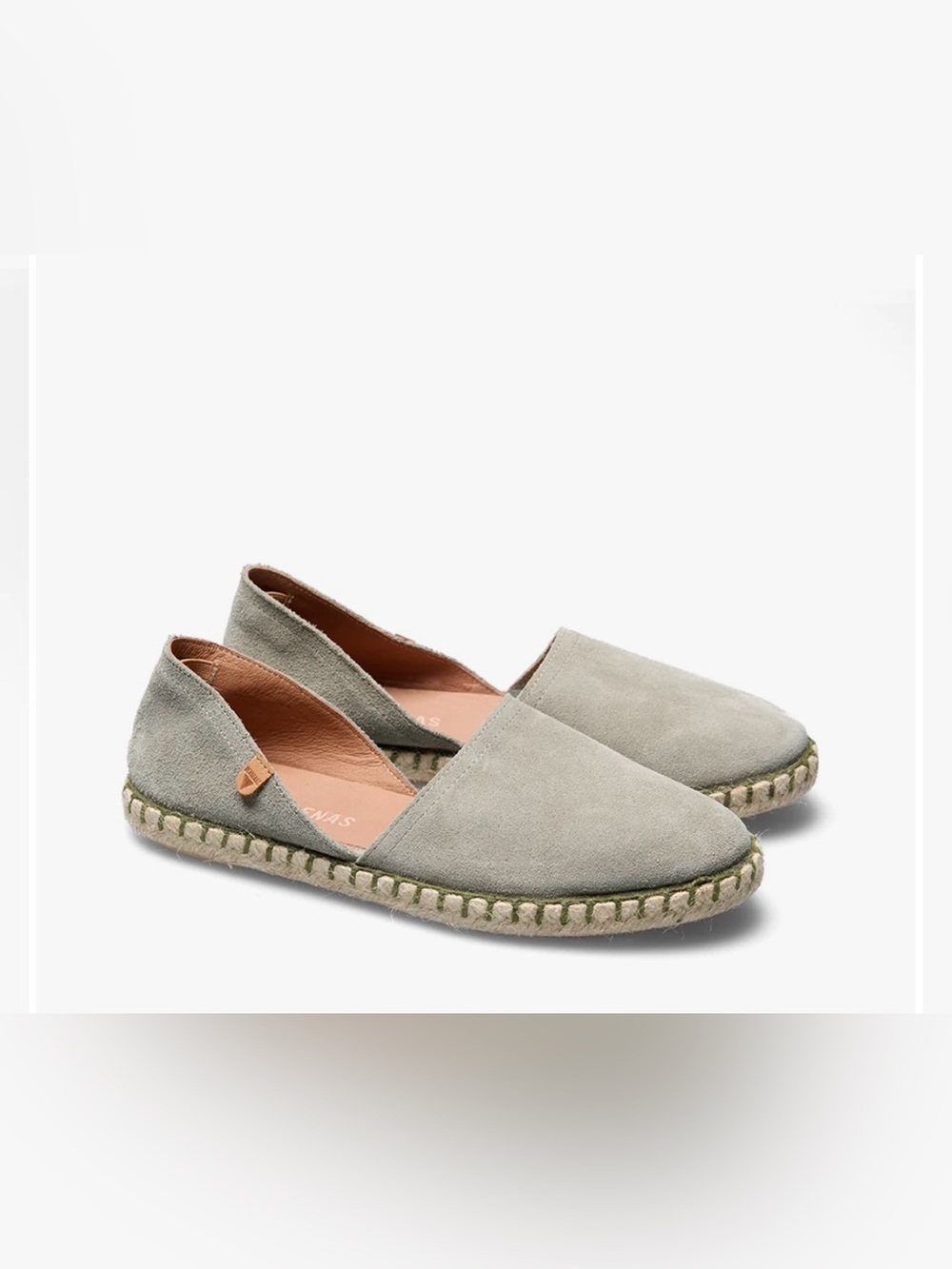 Verbenas Espadrille Carmen Serraje  Bosco Light Gray Suede Leather Made in Spain